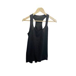 Soprano Black Semisheer Sleeveless‎ Tank Top Size S Career Business Casual